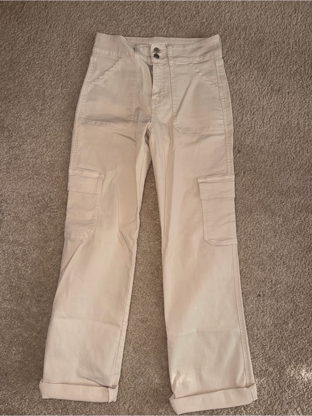 Women’s Cargo Pants in Cream/Beige